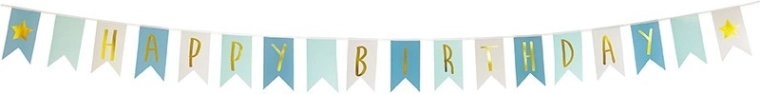 Jabadabado banner happy birthday blauw
