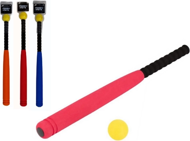 Schuimrubberen baseballknuppel met bal - 1 stuk