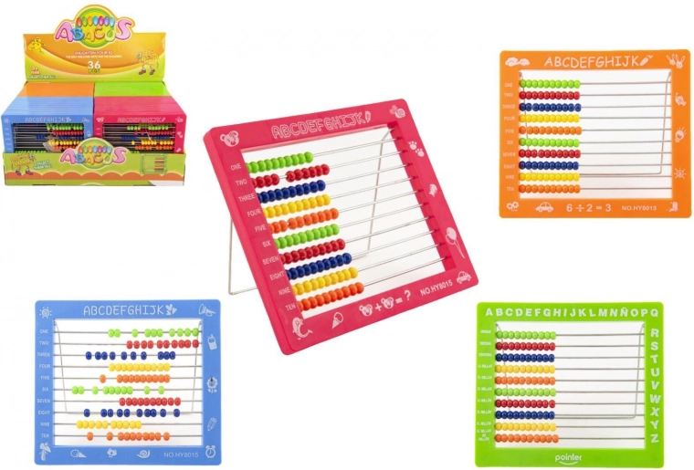 Kinderrekenrek met 100 kralen, kunststof 19 × 16 cm