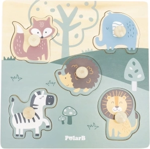 Houten puzzel met dieren en knopjes PolarB Viga