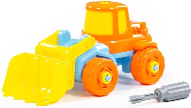 Didactische graafmachine voor kinderen met schroevendraaier