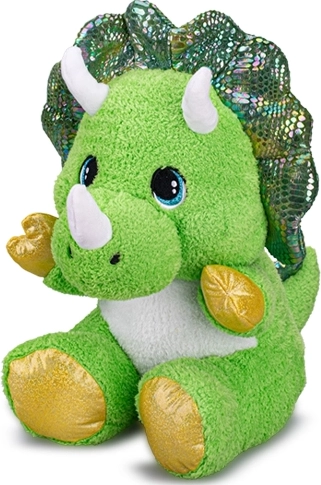 Pluchen zittende triceratops groen 16,5 cm