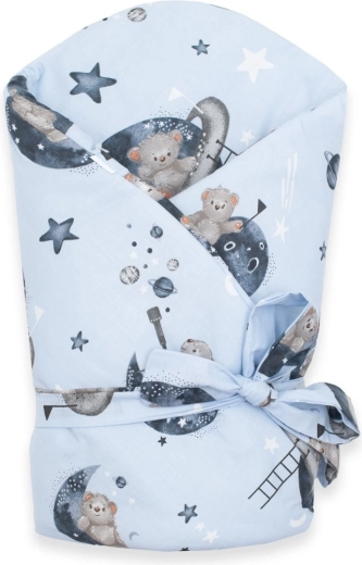 New Baby wikkeldoek voor baby’s met beertje in de ruimte 80 × 80 cm