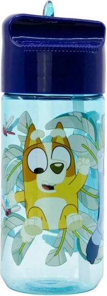 Kinderwaterfles met rietje Stor Bluey 430 ml blauw