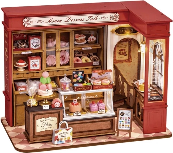 RoboTime 3D houten miniatuurpuzzel van een huisje Honingzoete patisserie