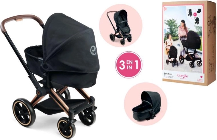 Poppenwagen Cybex 3 in 1 zwart