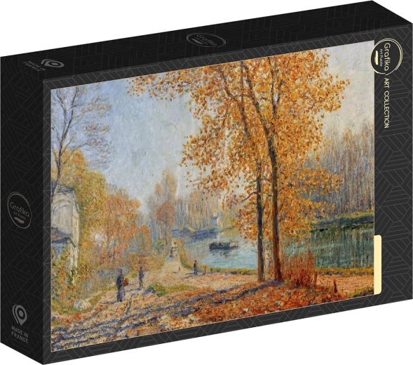 Grafika-puzzel De oevers van de Loing, herfstochtend in Moret, 1000 stukjes