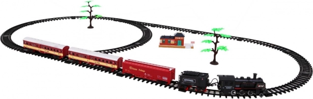 Treinset met rook- en geluidseffecten