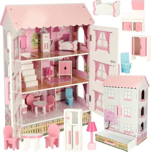 Houten poppenhuis Lulilo Papilio, roze, 80 cm