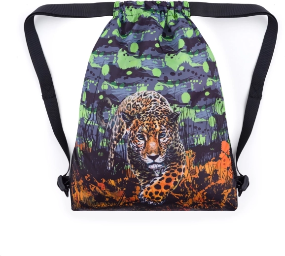 Bagmaster schooltas/zak voor pantoffels en gym Prim luipaard