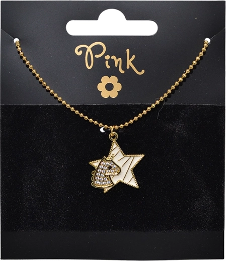 Vergulde ketting met hanger ster en eenhoorn