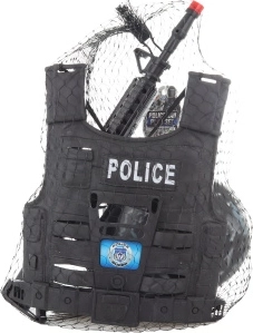 Kinder politie set met tactisch vest en accessoires