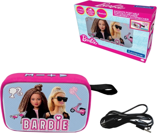 Draagbare Bluetooth-luidspreker LEXIBOOK Barbie met stoffen afwerking