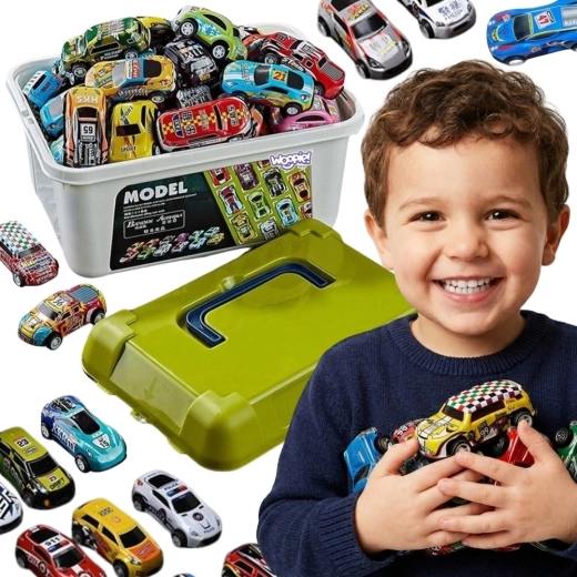 WOOPIE set raceautootjes met speelmat - 30 stuks