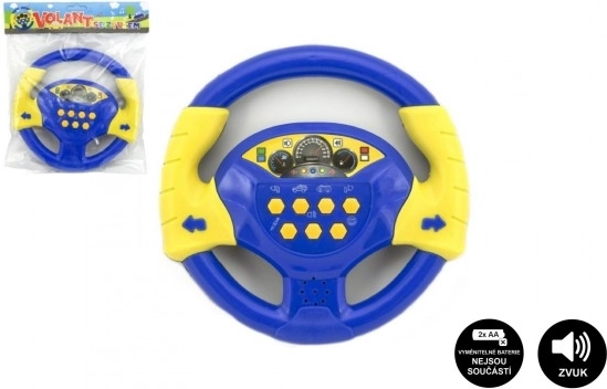 Blauw kinderstuurtje met geluid 20 cm op batterijen