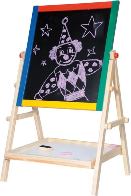 Dubbelzijdig kindertekenbord met krijt- en magnetische zijden