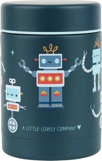 A Little Lovely Company geïsoleerde roestvrijstalen voedselcontainer robots 300 ml