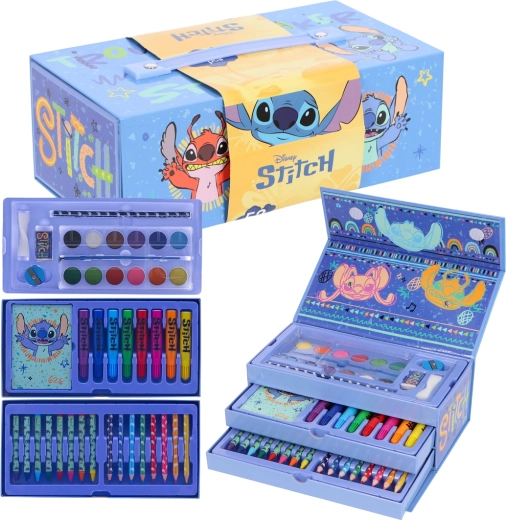 Tekenkoffertje met tekenset Lilo en Stitch
