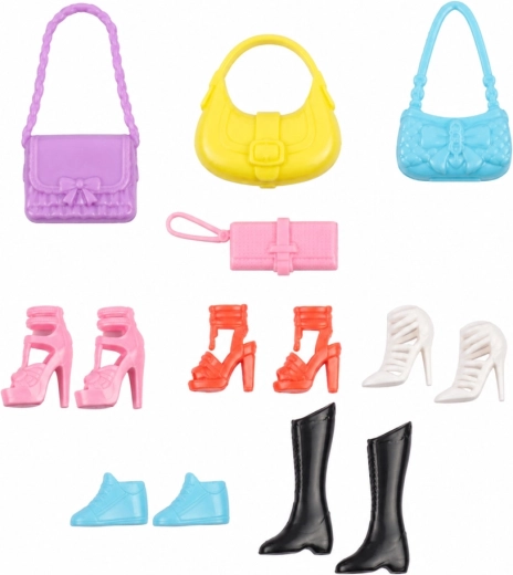 Rijke set handtasjes en schoenen voor nieuwe outfits