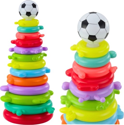 Educatieve stapelpiramide met balletje en stickers – 13 niveaus