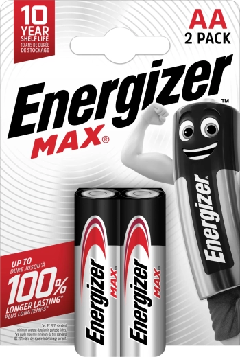 Alkalinebatterijen ENERGIZER Max AA, 2 stuks