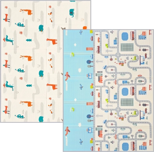 Nanna opvouwbare dubbelzijdige speelmat stad 200 × 150 cm
