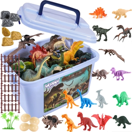 Woopie set dinosaurussenfiguren 40 stuks in een draagbare box