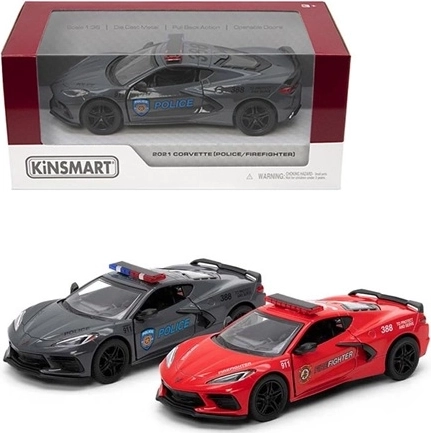 Model Chevrolet Corvette 2021 politie brandweer - 1 stuk
