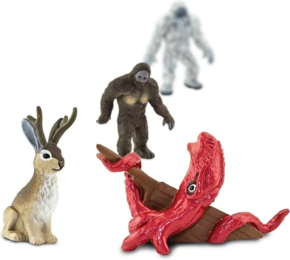 Gedetailleerde minifiguurtjes van cryptiden voor creatief spel