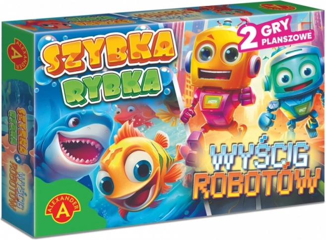 Szybka Rybka / Wyścig Robotów – set van twee eenvoudige bordspellen