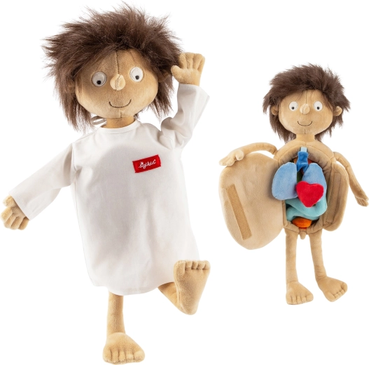 Sigikid kleine patiënt Erwin pluchen educatieve pop 44 cm