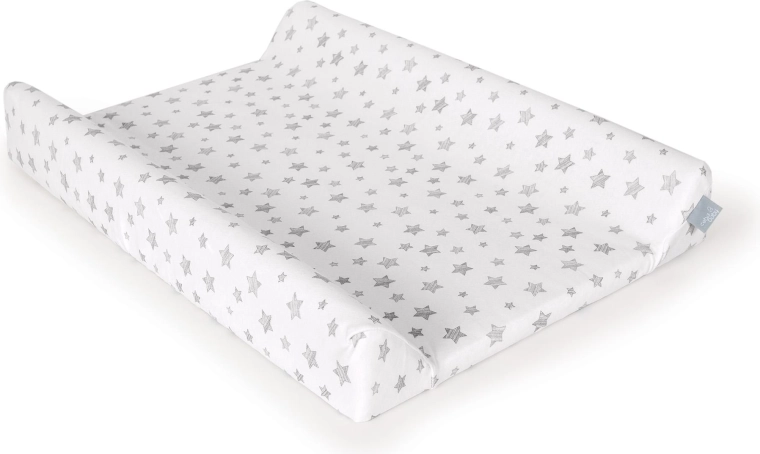 Ceba hoes voor aankleedkussen 50 × 70 cm, 2 stuks – lichtgrijs + grijze sterren