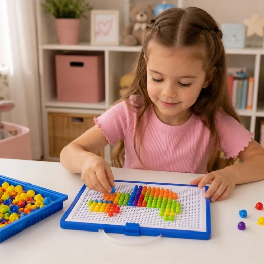 Afbeeldingen maken met kleurrijke pinnetjes