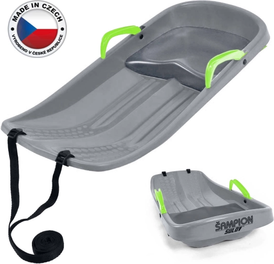 SULOV Champion kinderbob met zitje en trekband grijs