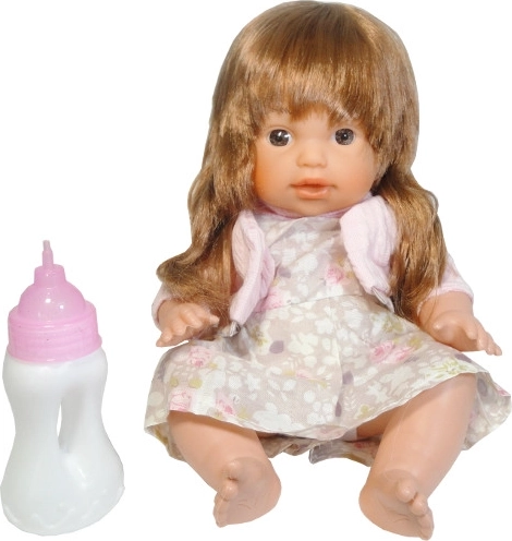 Babypop met geluiden en lang haar
