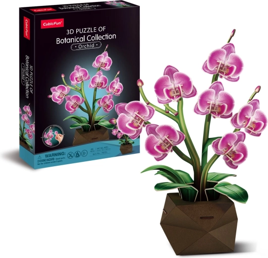 CubicFun 3D-puzzel Botanische collectie: Orchidee, 85 stukjes