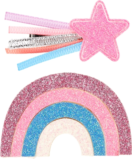 Souza! haarclips Sienna met regenboogster - 2 stuks