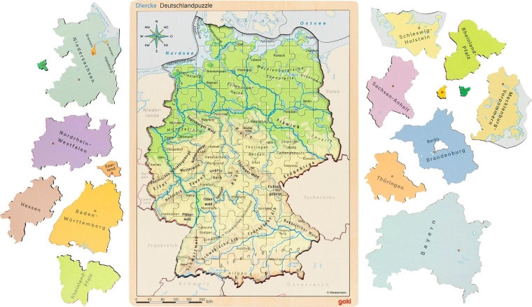 Goki educatieve houten puzzel Duitsland