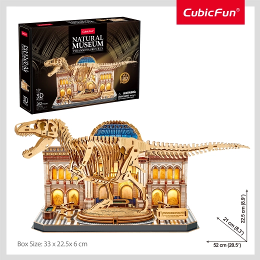 CubicFun 3D-puzzel Natural Museum Tyrannosaurus Rex met ledverlichting