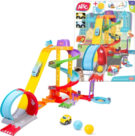 Autobaan ABC Race N Loop Park met 2 autootjes