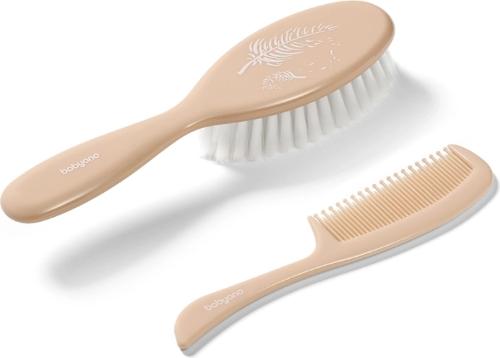 Babyono haarborstel en kam Beige