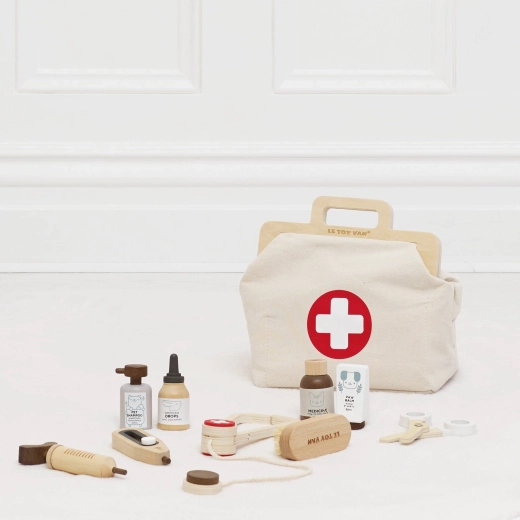 Praktische stoffen tas in vintage stijl