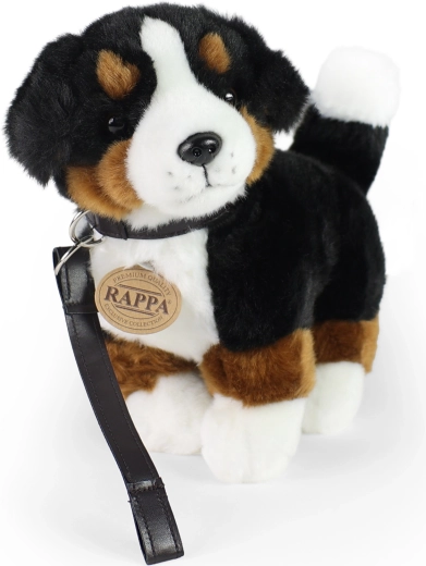 Pluchen Berner sennenhond met riem 22 cm
