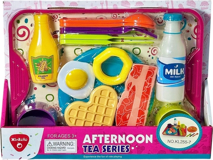 Keukenset met speelgoedvoedsel en servies voor kinderen
