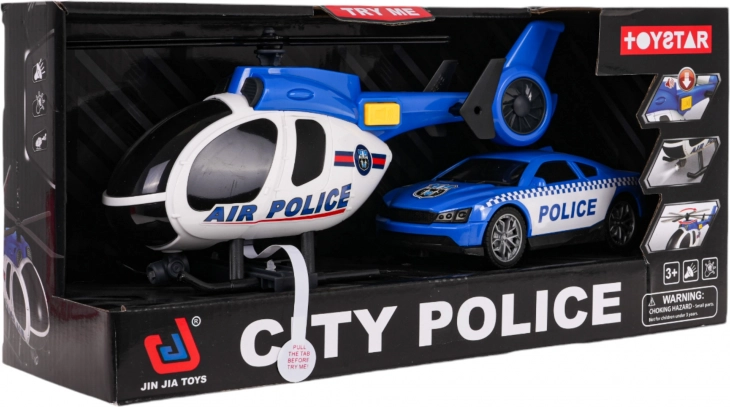 Politiekit helikopter en auto met licht en geluid