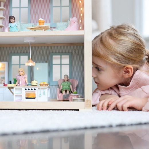 Voor creatief spel in het poppenhuis