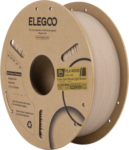 Elegoo PLA-filament met houtvezel – licht eiken