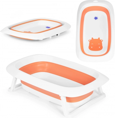 Opvouwbaar babybadje met afvoer 81 cm ECOTOYS – Oranje