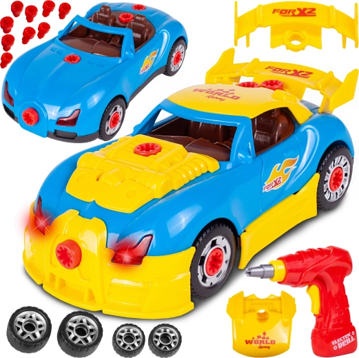 Demonteerbare Bugatti-auto met elektrische kinderschoevendraaier