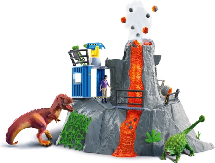 Schleich Dinosaurs vulkaan met dinosaurussen en onderzoekster Yuki